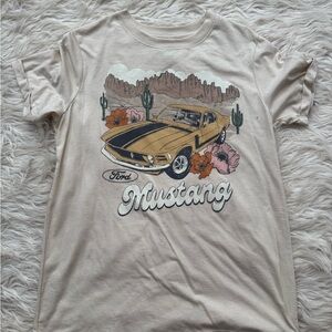 Hybrid Apparel Beige Graphic Tee